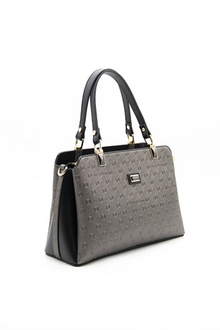 Silver & Polo Platin - Siyah SP972 Kadın El Çantası