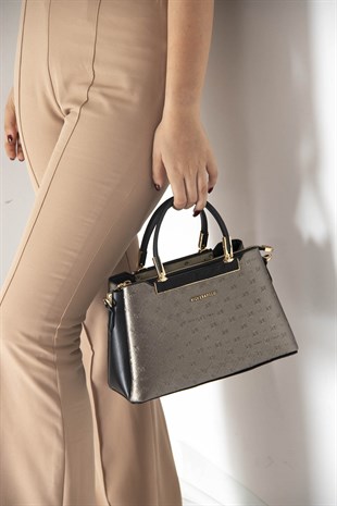 Silver & Polo Platin - Siyah SP913 Kadın El Çantası
