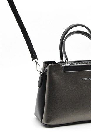 Silver & Polo Platin - Siyah SP913 Kadın El Çantası