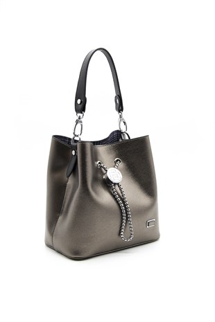 Silver & Polo Platin - Siyah SP967 Kadın Çapraz Çanta