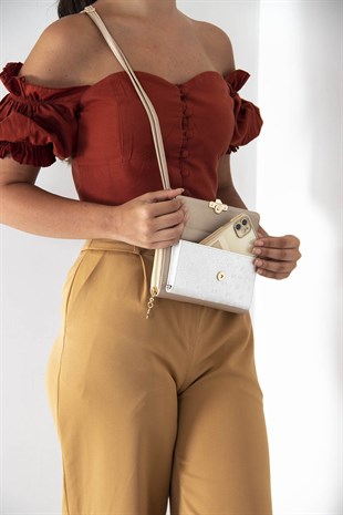 Silver & Polo Sedef - S.nut SP921 Kadın Askılı Cüzdanlı Telefon Çantası