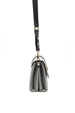 Silver & Polo Siyah Beyaz - Siyah SP1009 Kadın Çapraz Çanta