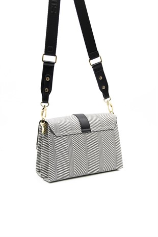 Silver & Polo Siyah Beyaz - Siyah SP1009 Kadın Çapraz Çanta