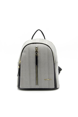Silver & Polo Siyah Beyaz - Siyah SP901 Kadın Sırt Çantası