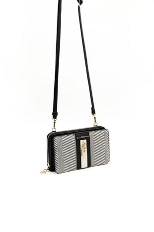 Silver & Polo Siyah Beyaz - Mat Siyah - Kemik SP1138 Kadın Cüzdan & Kartlık