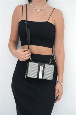 Silver & Polo Siyah Beyaz - Mat Siyah - Kemik SP1138 Kadın Cüzdan & Kartlık