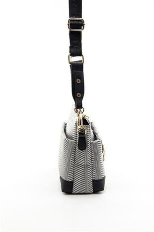 Silver & Polo Siyah Beyaz - Siyah SP1110 Kadın Çapraz Çanta