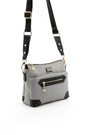 Silver & Polo Siyah Beyaz - Siyah SP1110 Kadın Çapraz Çanta