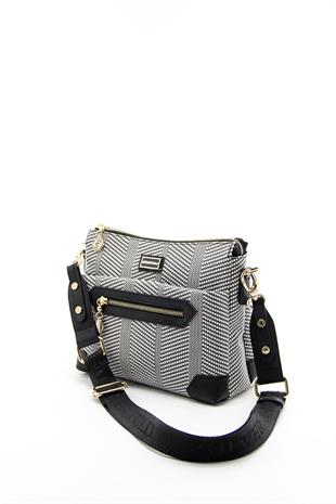 Silver & Polo Siyah Beyaz - Siyah SP1110 Kadın Çapraz Çanta