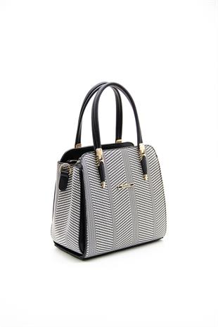 Silver & Polo Siyah Beyaz - Siyah SP1136 Kadın El Çantası