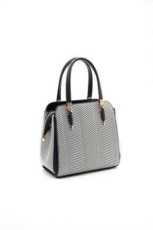 Silver & Polo Siyah Beyaz - Siyah SP1136 Kadın El Çantası