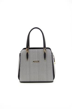 Silver & Polo Siyah Beyaz - Siyah SP1136 Kadın El Çantası