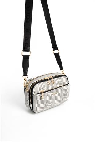 Silver & Polo Siyah Beyaz - Siyah SP1162 Kadın Çapraz Çanta