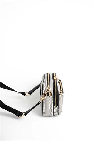 Silver & Polo Siyah Beyaz - Siyah SP1162 Kadın Çapraz Çanta