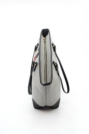 Silver & Polo Siyah Beyaz  - Siyah SP1169 Kadın Omuz Shopper Çanta