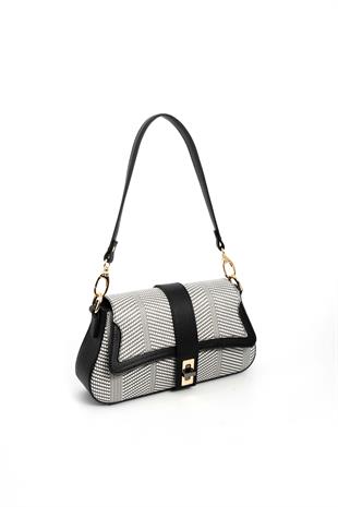 Silver & Polo Siyah Beyaz - Siyah SP1177 Kadın Omuz Çantası