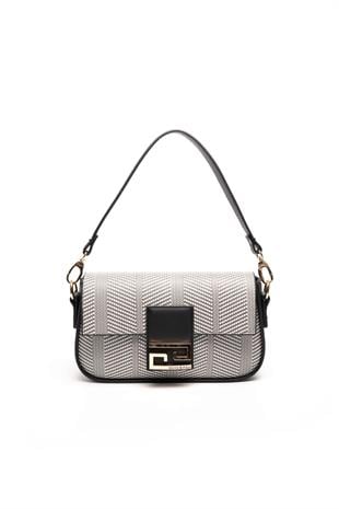 Silver & Polo Siyah Beyaz - Siyah SP1179 Kadın Omuz Çantası