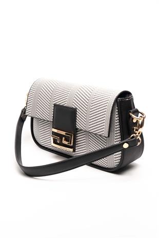 Silver & Polo Siyah Beyaz - Siyah SP1179 Kadın Omuz Çantası
