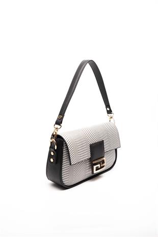 Silver & Polo Siyah Beyaz - Siyah SP1179 Kadın Omuz Çantası