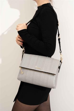 Silver & Polo Siyah Beyaz - Siyah SP963 Kadın Çapraz Çanta