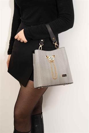 Silver & Polo Siyah Beyaz - Siyah SP967 Kadın Çapraz Çanta