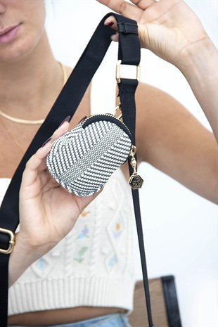 Silver & Polo Siyah Beyaz - Siyah SP1038 Kadın Çapraz Çanta