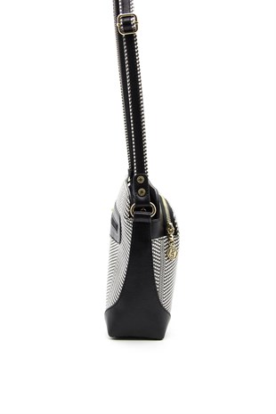 Silver & Polo Siyah Beyaz - Siyah SP364 Kadın Çapraz Çanta