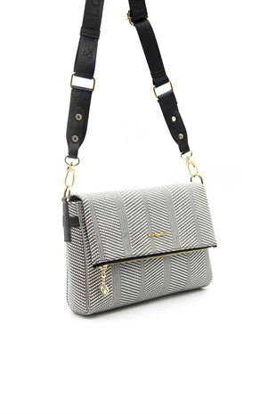 Silver & Polo Siyah Beyaz - Siyah SP963 Kadın Çapraz Çanta