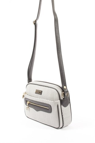 Silver & Polo Siyah Beyaz - Siyah SP491 Kadın Çapraz Çanta