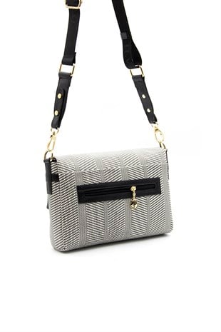 Silver & Polo Siyah Beyaz - Siyah SP963 Kadın Çapraz Çanta