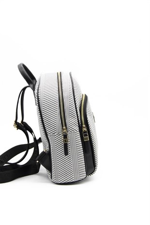 Silver & Polo Siyah Beyaz - Siyah SP1062 Kadın Sırt Çantası