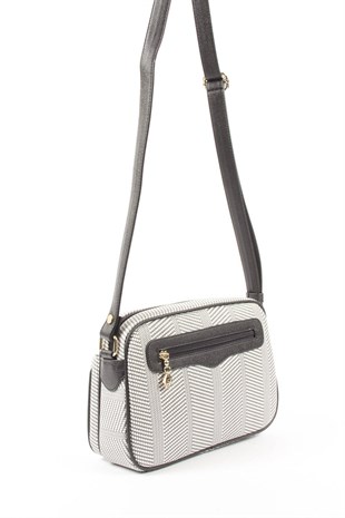 Silver & Polo Siyah Beyaz - Siyah SP491 Kadın Çapraz Çanta