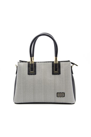 Silver & Polo Siyah Beyaz - Siyah SP1000 Kadın El Çantası