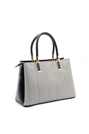 Silver & Polo Siyah Beyaz - Siyah SP1000 Kadın El Çantası