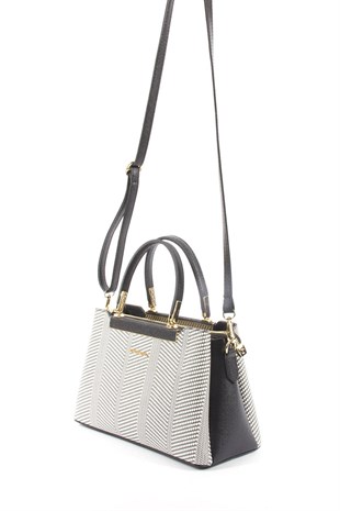 Silver & Polo Siyah Beyaz - Siyah SP913 Kadın El Çantası