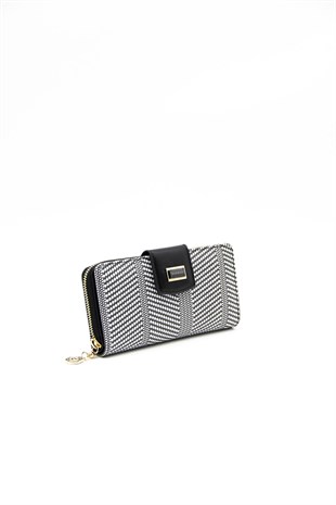 Silver & Polo Siyah Beyaz - Siyah SP928 Kadın Cüzdan & Kartlık