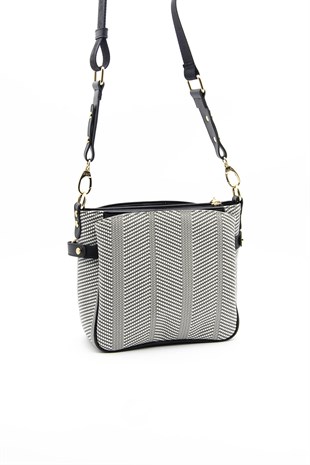 Silver & Polo Siyah Beyaz - Siyah SP884 Kadın Çapraz Çanta