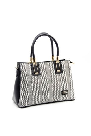 Silver & Polo Siyah Beyaz - Siyah SP1000 Kadın El Çantası