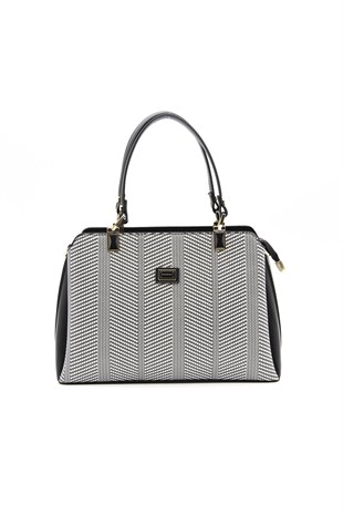 Silver & Polo Siyah Beyaz - Siyah SP972 Kadın El Çantası