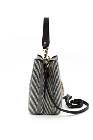 Silver & Polo Siyah Beyaz - Siyah SP967 Kadın Çapraz Çanta