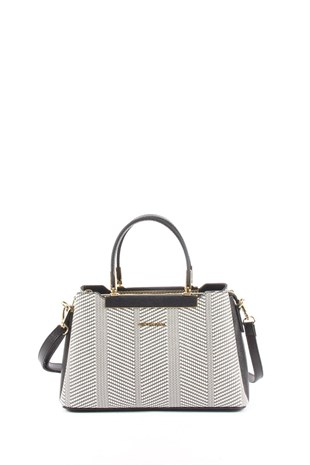 Silver & Polo Siyah Beyaz - Siyah SP913 Kadın El Çantası