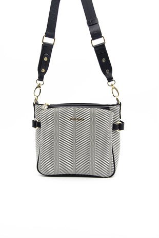 Silver & Polo Siyah Beyaz - Siyah SP884 Kadın Çapraz Çanta