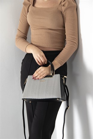 Silver & Polo Siyah Beyaz - Siyah SP913 Kadın El Çantası