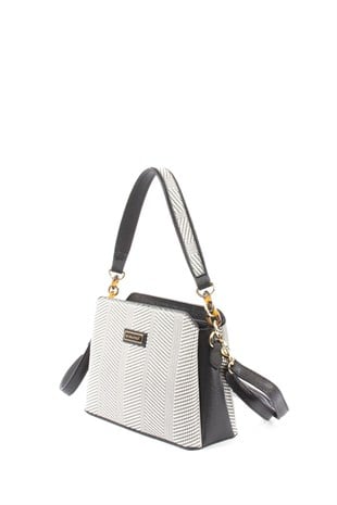 Silver & Polo Siyah Beyaz - Siyah SP937 Kadın Omuz Çantası