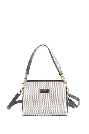 Silver & Polo Siyah Beyaz - Siyah SP937 Kadın Omuz Çantası