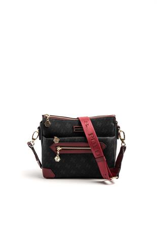 Silver & Polo Siyah - Bordo SP1110 Kadın Çapraz Çanta