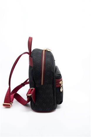 Silver & Polo Siyah - Bordo SP1146 Kadın Sırt Çantası