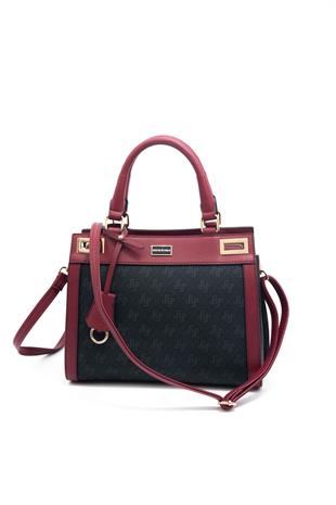 Silver & Polo Siyah - Bordo SP1174 Kadın El Çantası