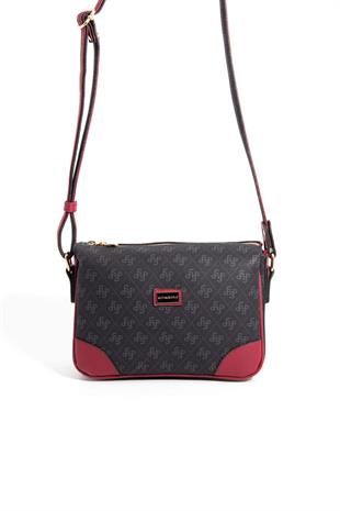 Silver & Polo Siyah - Bordo SP784 Kadın Çapraz Çanta
