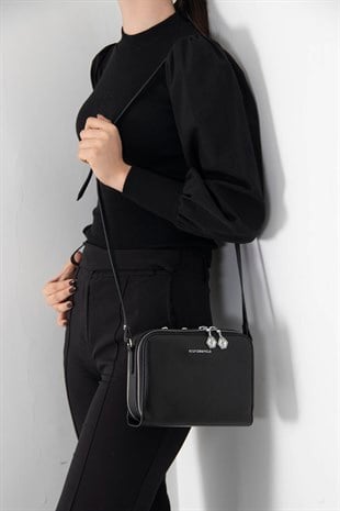 Silver & Polo Siyah - Siyah SP888 Kadın Çapraz Çanta